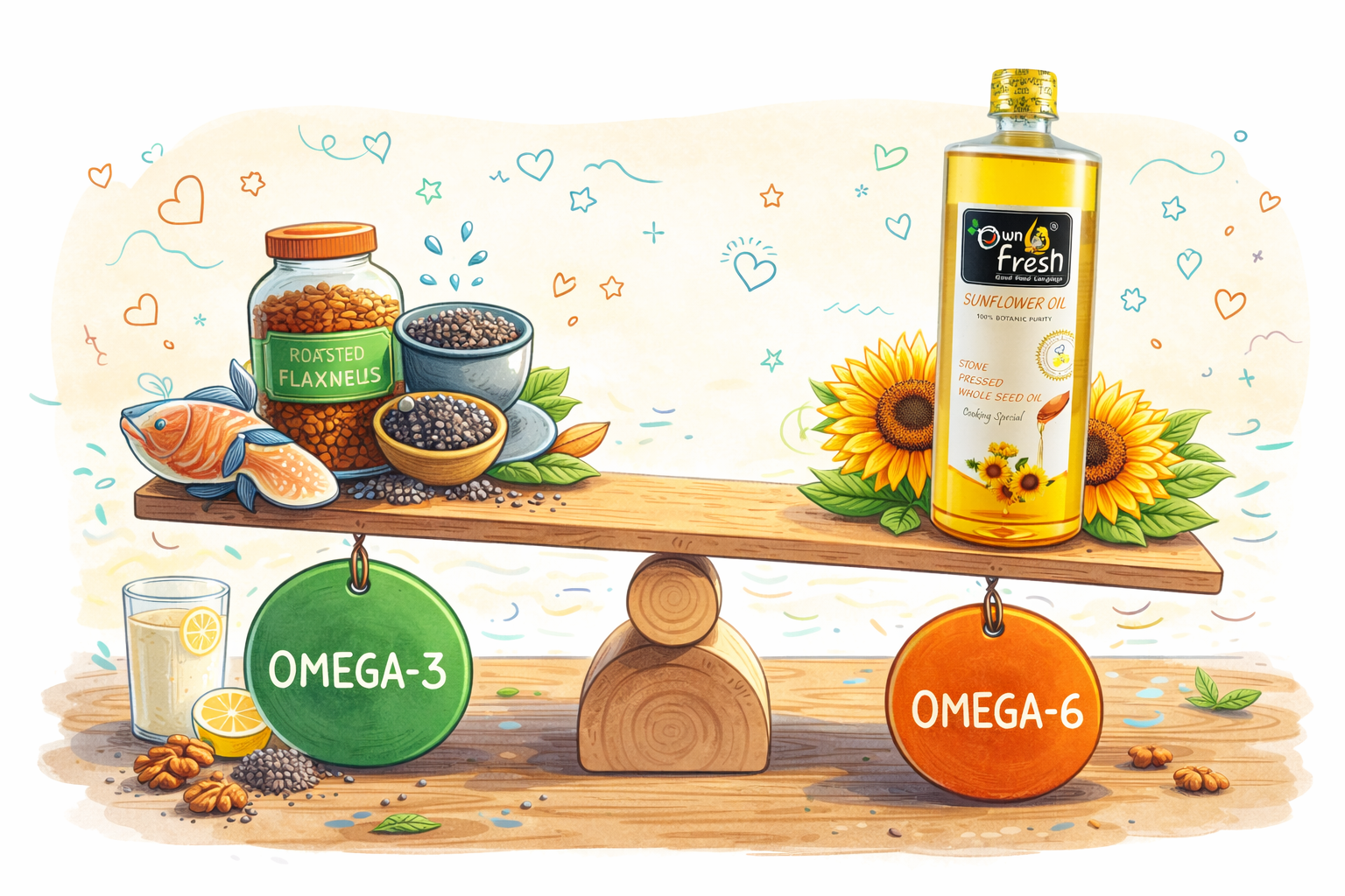 Omega-3 and omega-6 in cooking oils for healthier Indian cooking