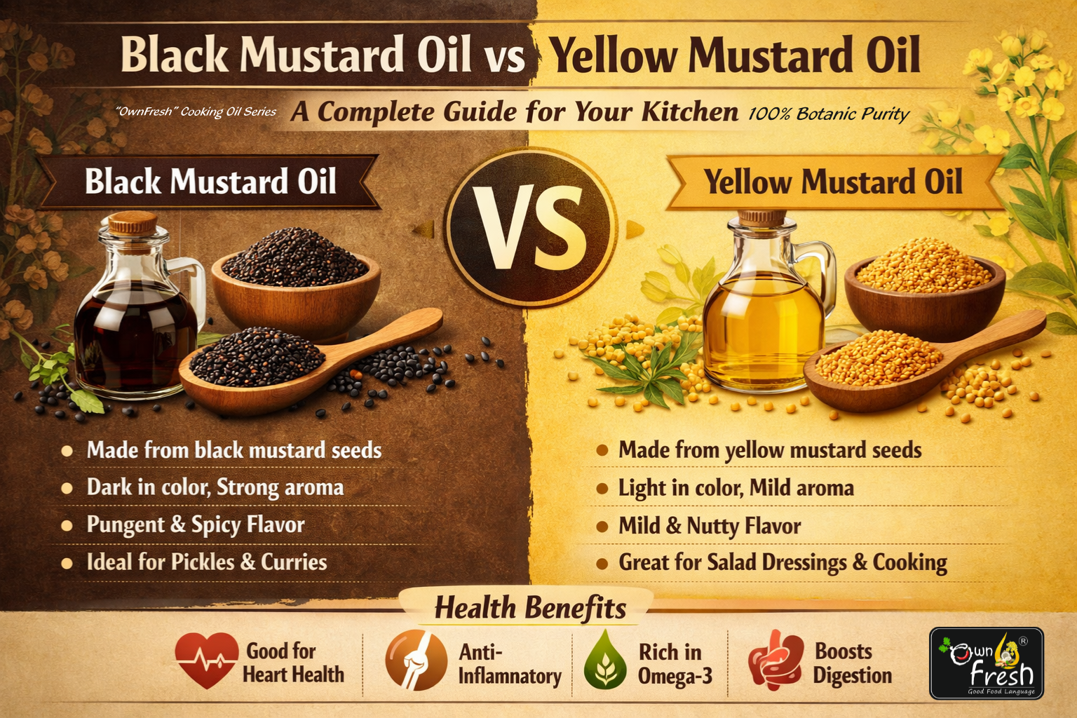 Black mustard oil vs yellow mustard oil: a complete guide for your kitchen