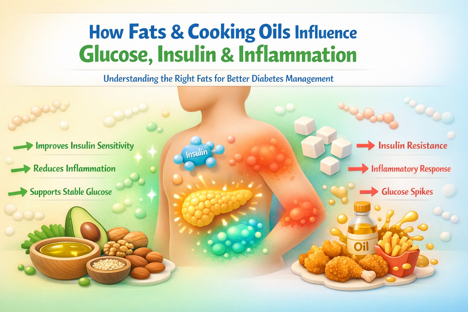 Managing diabetes: how smart oil choices and healthy cooking habits can help support balanced blood sugar.