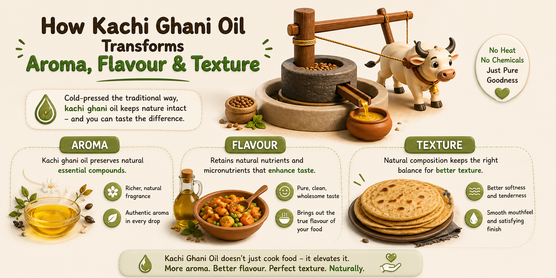 Traditional kachi ghani oils are the top choice for restaurants and modern Indian kitchens