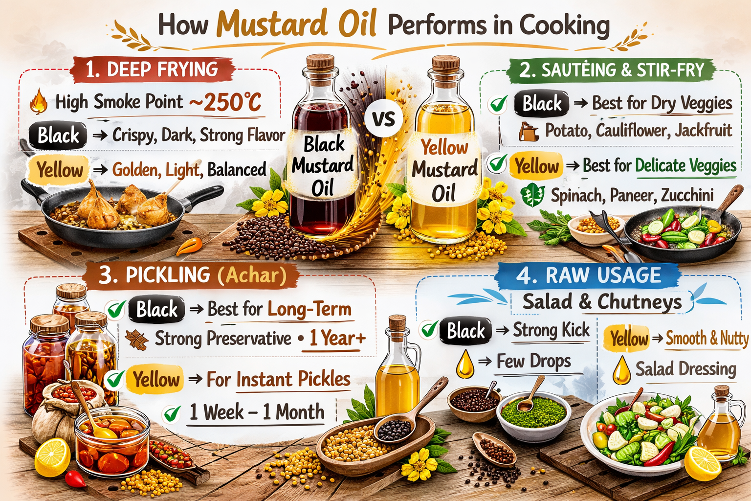 Black mustard oil vs yellow mustard oil: a complete guide for your kitchen