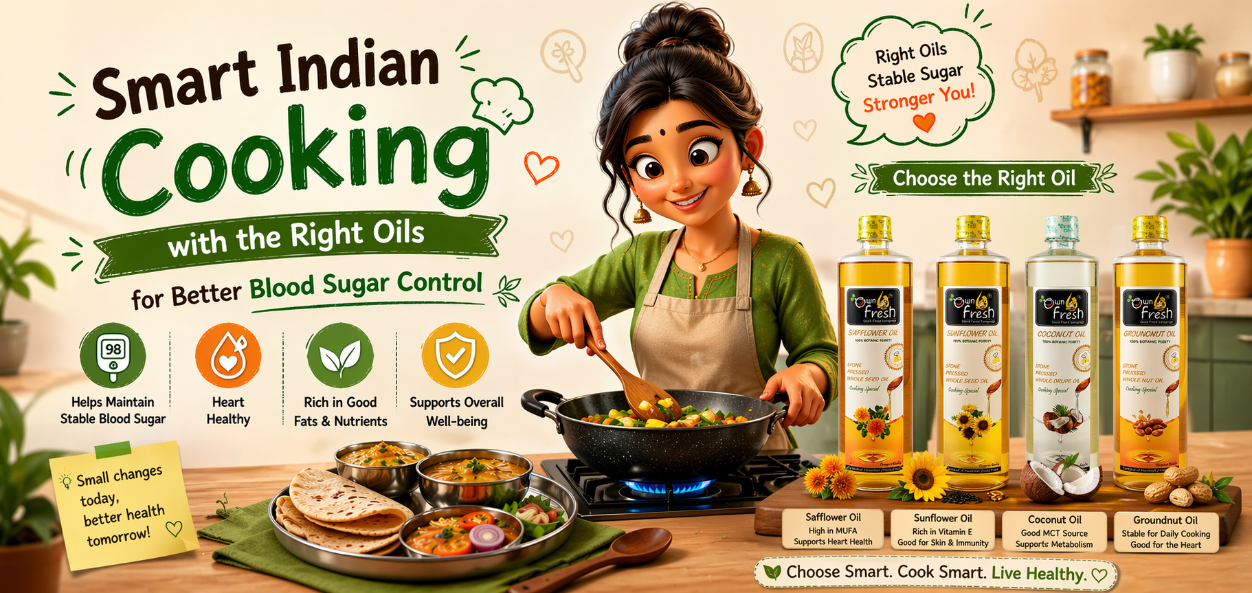 Smart Indian cooking with the right oils for better blood sugar control